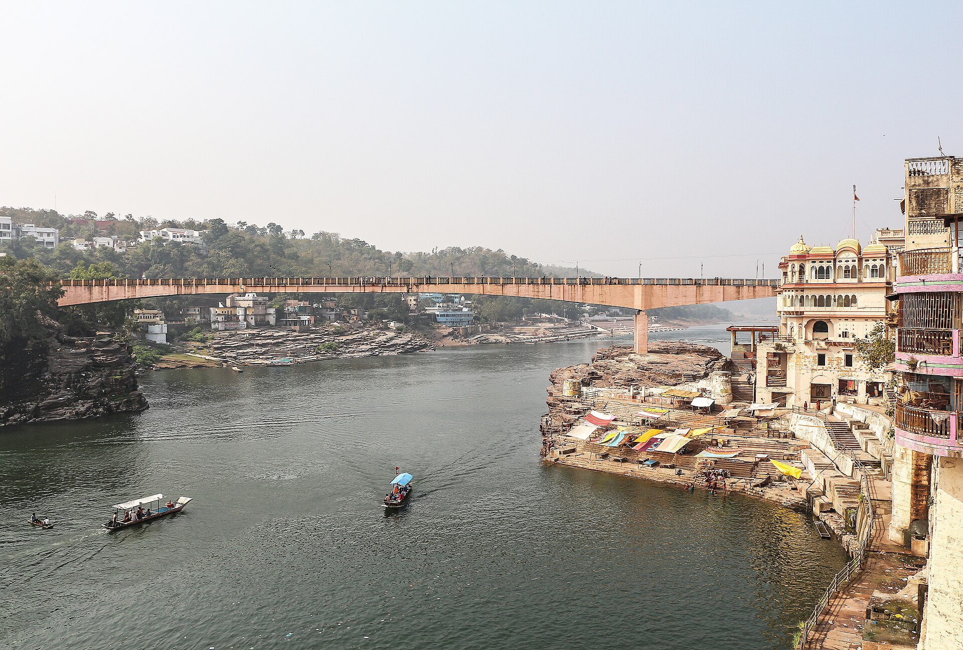 Omkareshwar Jyotirlinga temple on the banks of the Narmada River